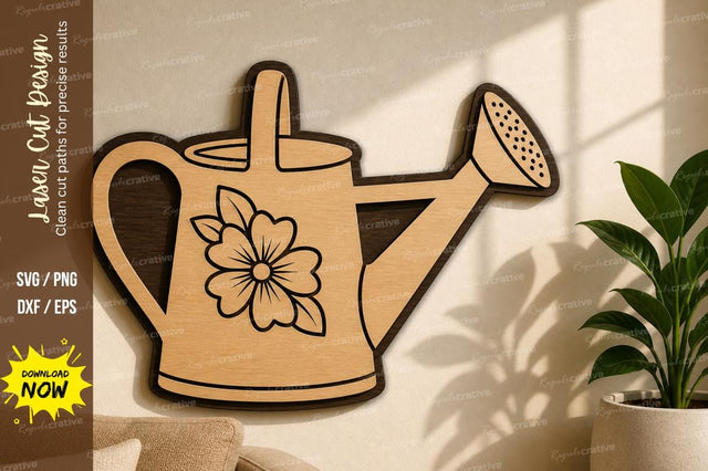 Watering Can Floral laser Cut svg Cutting file SVG Regulrcrative 