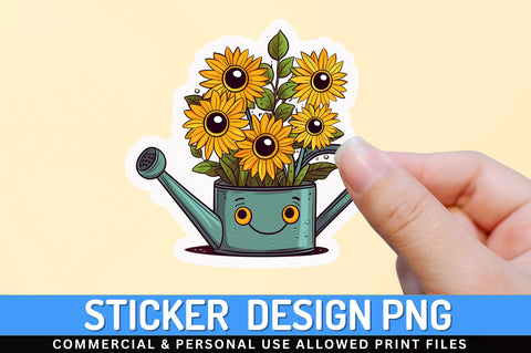 Watering can in mouth line Sticker Design Sublimation Regulrcrative 