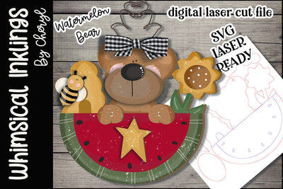 Watermelon Bear SVG SVG Whimsical Inklings 