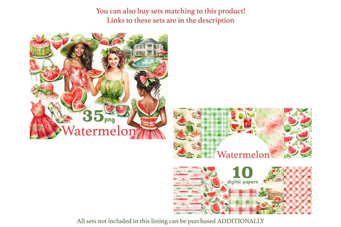 Watermelon Clipart | Summer Girl PNG Bundle SVG GlamArtZhanna 