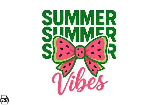 Watermelon Coquette Bow Summer Vibes PNG Printable File Sublimation Creativedesigntee 