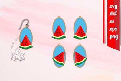 Watermelon Earrings | Summer Earrings Cut & Score SVG zafrans studio 