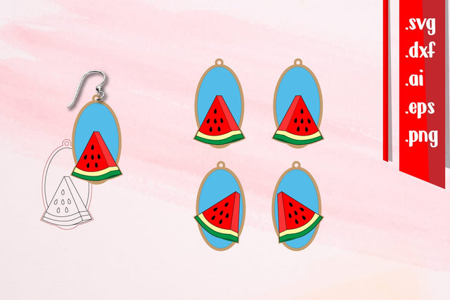 Watermelon Earrings | Summer Earrings Cut & Score SVG zafrans studio 