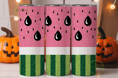 Watermelon Glitter 20oz Tumbler Wrap Sublimation PixelChick 