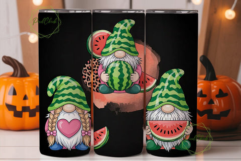 Watermelon Gnome 20oz Tumbler Wrap Sublimation PixelChick 