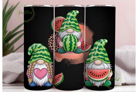Watermelon Gnome 20oz Tumbler Wrap Sublimation PixelChick 