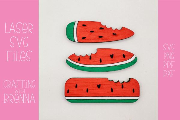 Watermelon Hair Clips Laser SVG File SVG Crafting With Brenna 