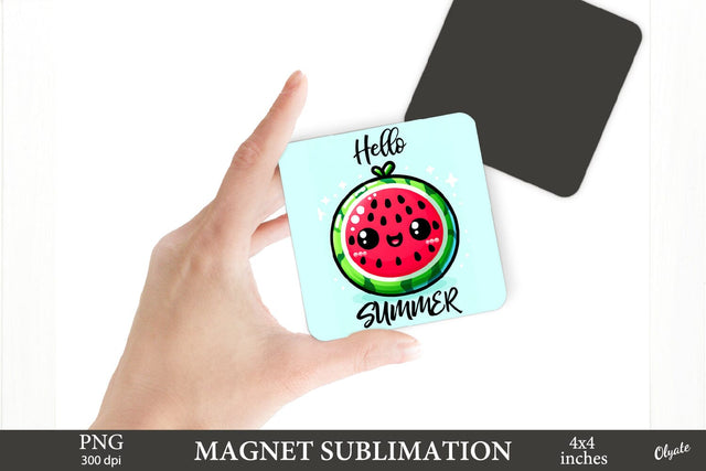 Watermelon Kawaii Magnet Sublimation PNG. Magnet PNG Sublimation Olga Terlyanskaya 