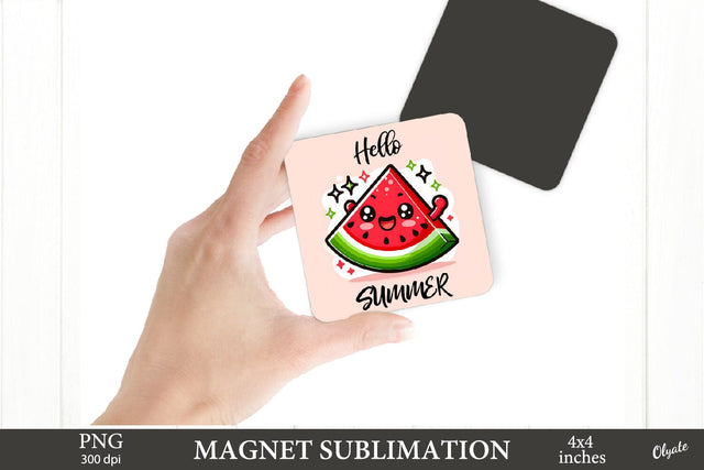 Watermelon Kawaii Magnet Sublimation PNG. Magnet Sublimation Olga Terlyanskaya 