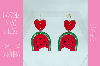 Watermelon Love Earring Laser SVG File SVG Crafting With Brenna 