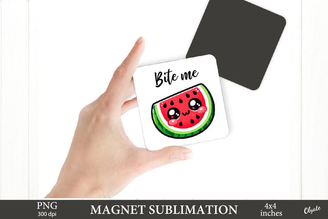 Watermelon Magnet PNG. Kawaii Magnet PNG Sublimation Olga Terlyanskaya 