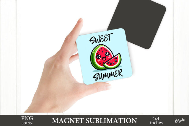 Watermelon Magnet PNG. Kawaii PNG. Magnet PNG Sublimation Olga Terlyanskaya 