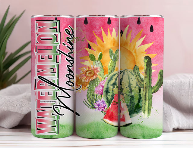 Watermelon Moonshine 20 oz Skinny Tumbler Sublimation Design Digital Download PNG Sublimation PixelChick 