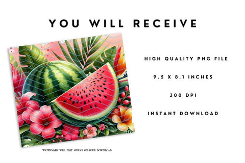 Watermelon Mouse Pad - Summer Tropical Mousepad PNG Sublimation BijouBay 