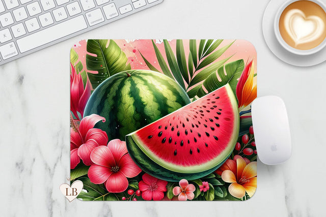 Watermelon Mouse Pad - Summer Tropical Mousepad PNG Sublimation BijouBay 