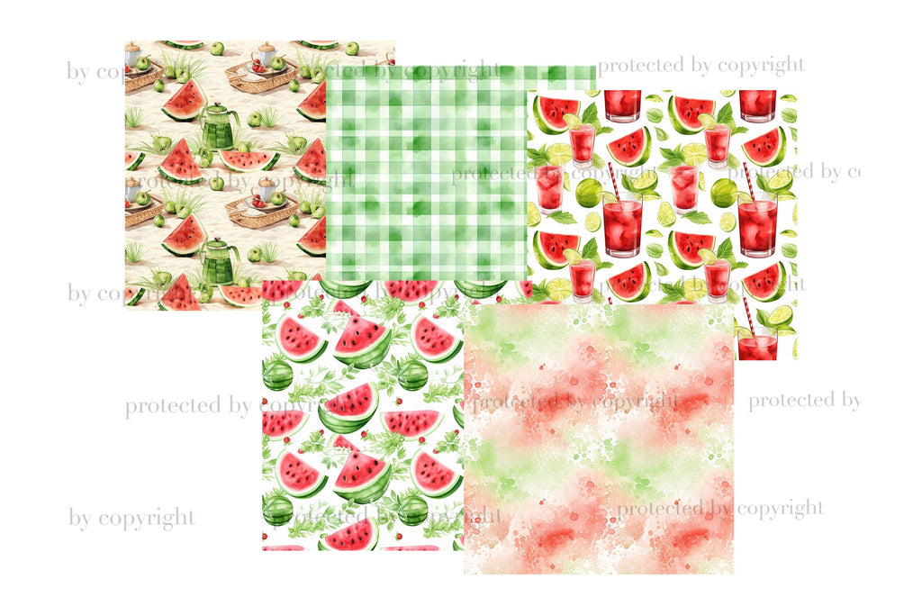 Watermelon Papers | Summer Pattern Bundle - So Fontsy
