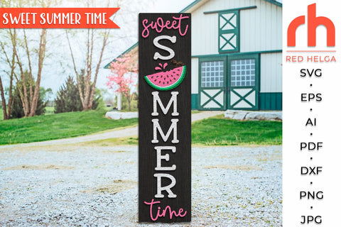 Watermelon Porch Sign SVG, Summer Leaner, Patio Cut File SVG RedHelgaArt 