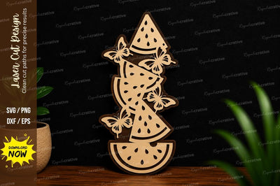 Watermelon Rocket Ornament Laser Cut SVG SVG Regulrcrative 