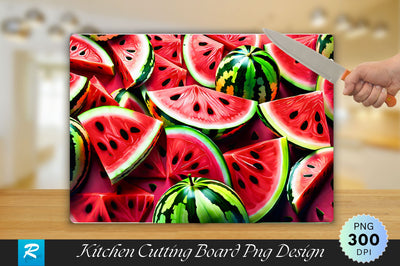 Watermelon Slices Arranged Cutting Board Sublimation Regulrcrative 