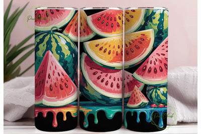 Watermelon Splash 20oz Tumbler Wrap Sublimation PixelChick 
