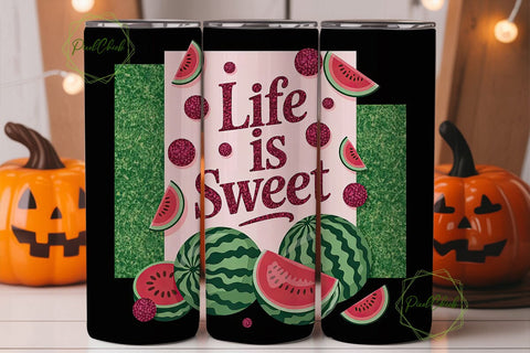 Watermelon Summer 20oz Tumbler Wrap Sublimation PixelChick 