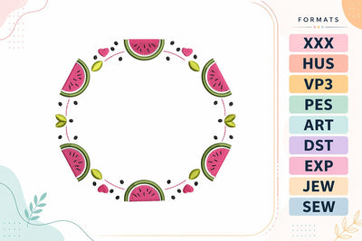 Watermelon Summer Frame Embroidery Design Embroidery/Applique DESIGNS sg embroidery 