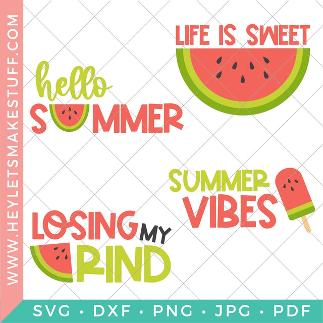 Watermelon SVG Bundle SVG Hey Let's Make Stuff 
