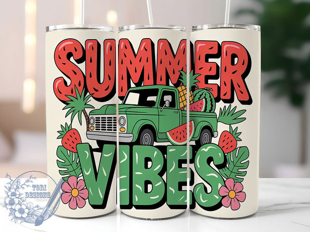 Watermelon Truck Summer Tumbler Wrap, Watermelon Truck Wrap, 20oz Sublimation Design, Farmhouse Summer Tumbler, Vintage Truck Cup, Cute Summer Wrap, Country Summer Tumbler Sublimation ToriDesigns 