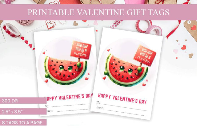 Watermelon Valentine's Tags - Sweet & Juicy Printable Labels Sublimation BijouBay 