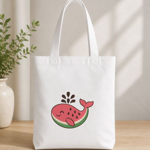 Watermelon Whale Machine Embroidery Design – Cute Summer Fruit Whale Embroidery File Embroidery/Applique DESIGNS PatternFeed8 