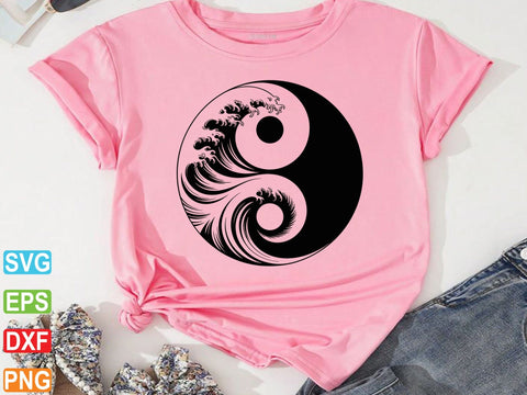 Wave Yin Yang Svg, Yin Yang Clipart, Water Symbol SVG Creativeart88 