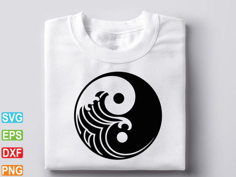 Wave Yin Yang Svg, Yin Yang Clipart, Water Symbol SVG Creativeart88 