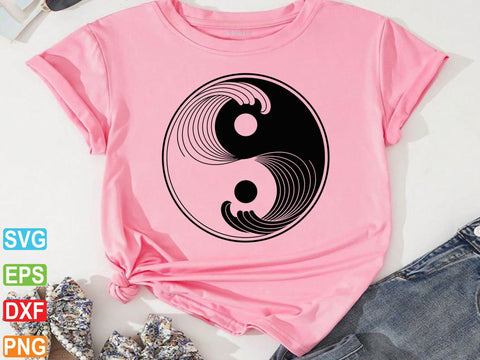 Wave Yin Yang Svg, Yin Yang Clipart, Water Symbol SVG Creativeart88 