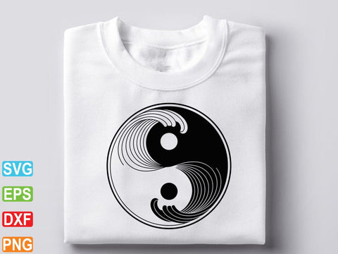 Wave Yin Yang Svg, Yin Yang Clipart, Water Symbol SVG Creativeart88 