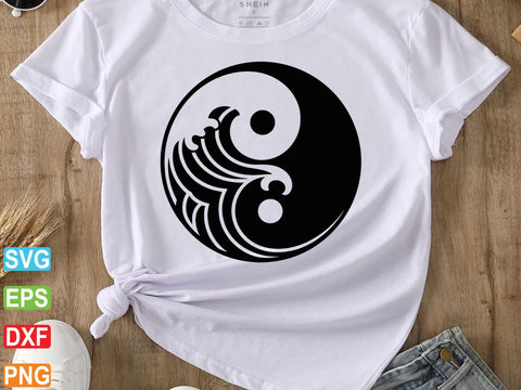 Wave Yin Yang Svg, Yin Yang Clipart, Water Symbol SVG Creativeart88 