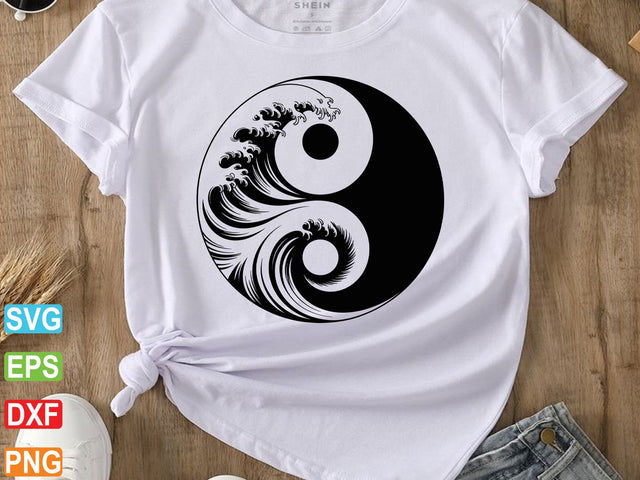 Wave Yin Yang Svg, Yin Yang Clipart, Water Symbol SVG Creativeart88 