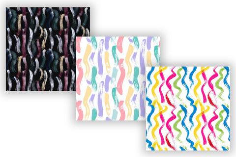 Wavy Hand Drawn Brush Digital Paper, Seamless Watercolor Pattern Bundle, Printable Scrapbook Paper, Playful Artistic Design Collection Digital Pattern FloridPrintables 