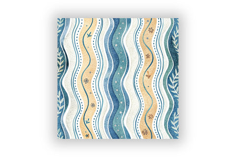 Wavy Hand Drawn Stripe Digital Paper, Seamless Coastal Nautical Pattern Bundle, Printable Scrapbook Paper, Navy Blue Ocean Design Collection Digital Pattern FloridPrintables 