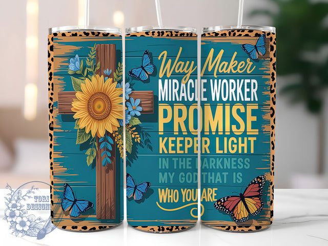 Way Maker Faith Bible Verse Christian Tumbler, Faith Based Tumbler Design, Way Maker Tumbler PNG, Religious Sublimation Design, Bible Verse Tumbler, 20oz Christian Wrap, Inspirational Tumbler Sublimation ToriDesigns 