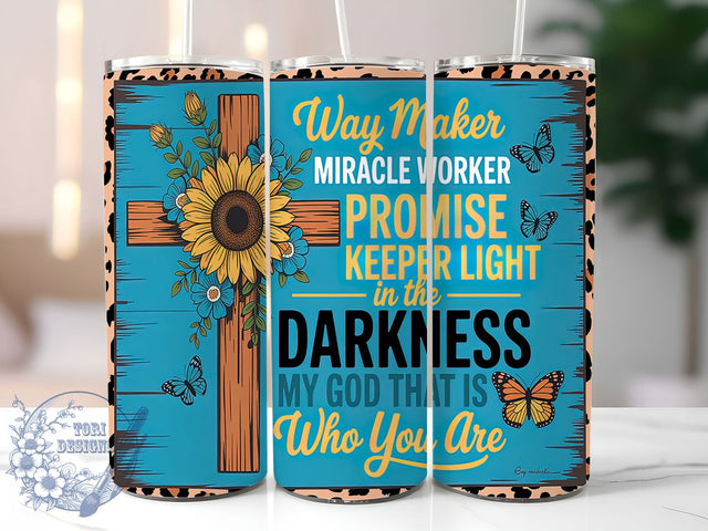 Way Maker Faith Bible Verse Christian Tumbler, Faith Based Tumbler Design, Way Maker Tumbler PNG, Religious Sublimation Design, Bible Verse Tumbler, 20oz Christian Wrap, Inspirational Tumbler Sublimation ToriDesigns 