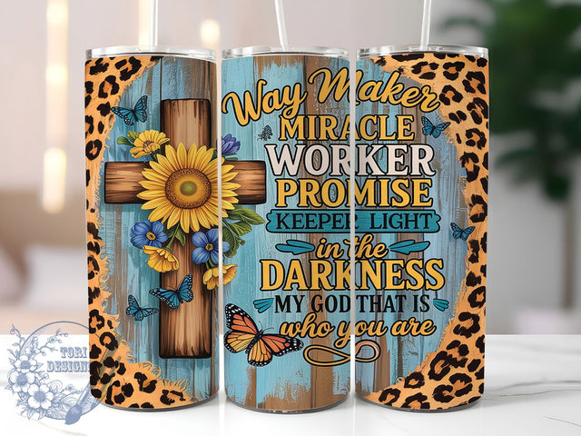 Way Maker Faith Bible Verse Christian Tumbler, Faith Based Tumbler Design, Way Maker Tumbler PNG, Religious Sublimation Design, Bible Verse Tumbler, 20oz Christian Wrap, Inspirational Tumbler Sublimation ToriDesigns 