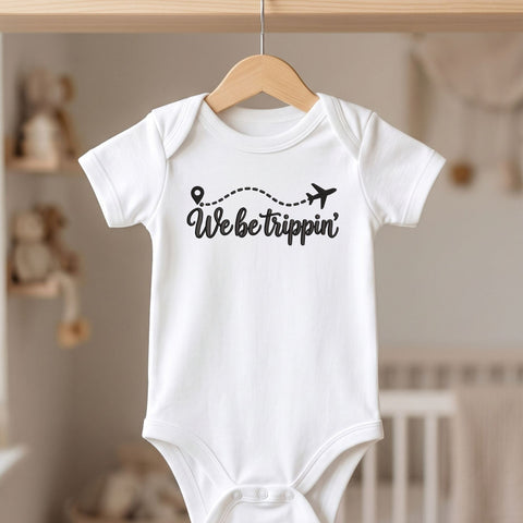 We Be Trippin Embroidery Design – Funny Travel Quote Airplane Flight Path Vacation Machine Embroidery File Embroidery/Applique DESIGNS PatternFeed8 