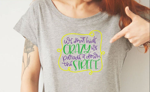 We Don't Hide Crazy SVG - We Parade It Down the Street Funny Family Cut File PNG DXF EPS SVG Silhouette School Blog Design Shop 