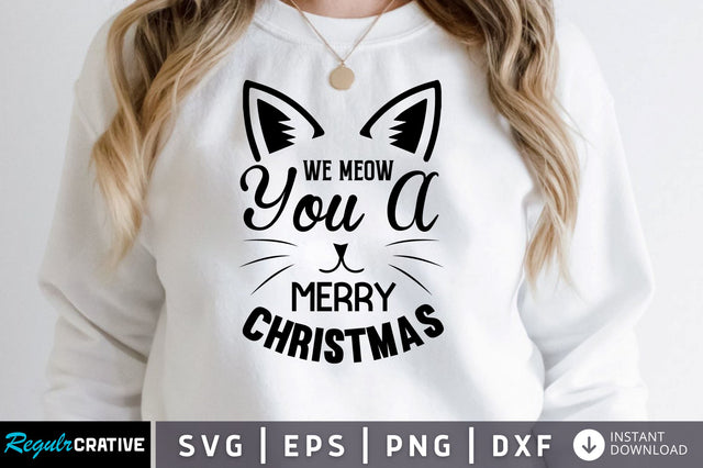 we meow you a merry christmas SVG Design SVG Regulrcrative 