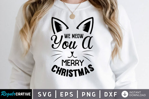 we meow you a merry christmas SVG Design SVG Regulrcrative 