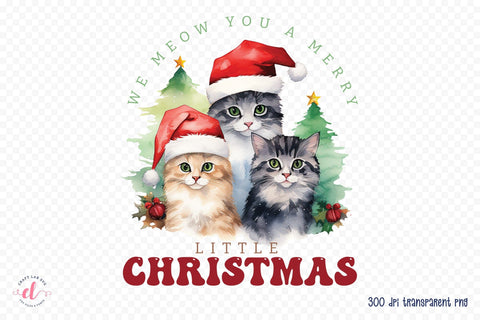 We Meow You a Merry Little Christmas Sublimation Sublimation CraftLabSVG 