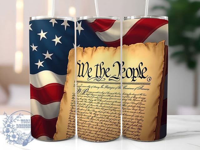 We The People 20oz Tumbler Wrap, Patriotic USA Mug, American Flag Cup, Constitutional Rights Wrap, Freedom Lover Design, 4th of July Gift, Sublimation Tumbler Wrap Sublimation ToriDesigns 