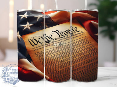 We The People 20oz Tumbler Wrap, Patriotic USA Mug, American Flag Cup, Constitutional Rights Wrap, Freedom Lover Design, 4th of July Gift, Sublimation Tumbler Wrap Sublimation ToriDesigns 