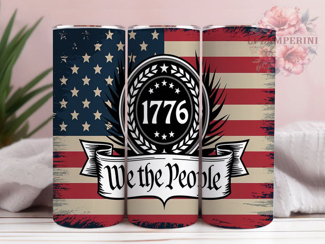 We The People Tumbler Wrap, Patriotic 1776 Sublimation Design, 20oz Skinny Tumbler Wrap, American Flag Art, Independence Day Gift Idea, Fourth of July Tumbler Wrap Sublimation Li Zamperini 