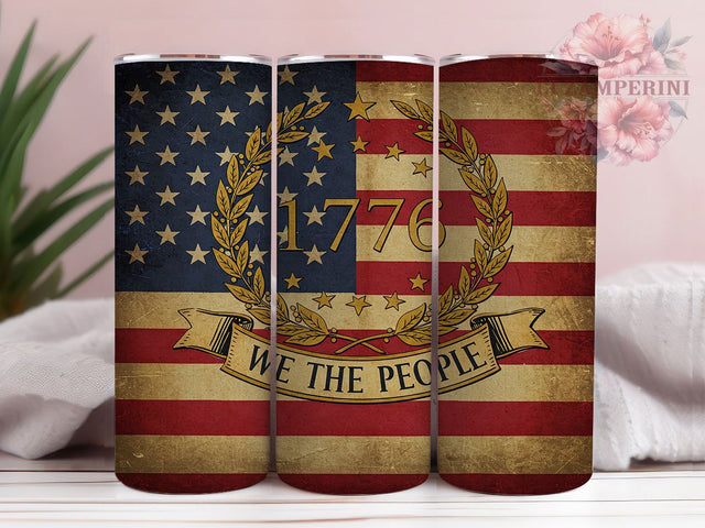 We The People Tumbler Wrap, Patriotic 1776 Sublimation Design, 20oz Skinny Tumbler Wrap, American Flag Art, Independence Day Gift Idea, Fourth of July Tumbler Wrap Sublimation Li Zamperini 